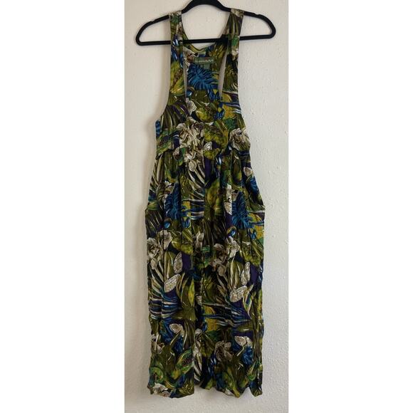 Vintage Outback Red Green Paisley Pattern Pinafore Dress Sz 4 Made In Italy - Picture 1 of 9